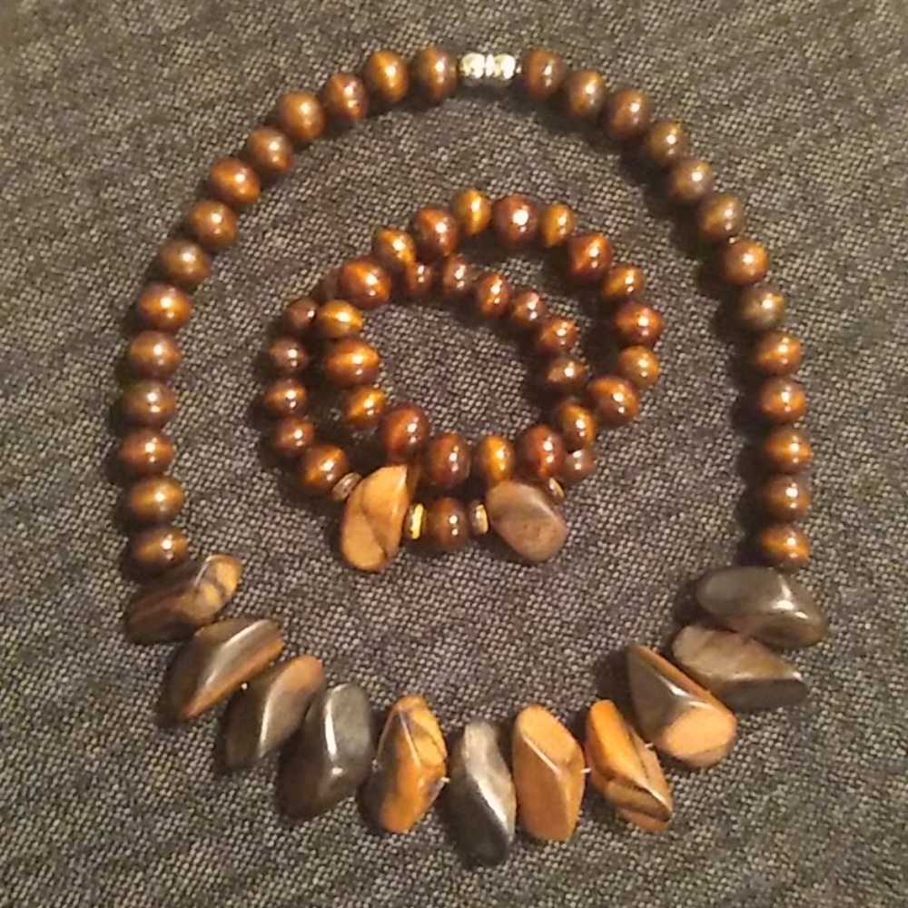 Wooden Necklace and Bracelet